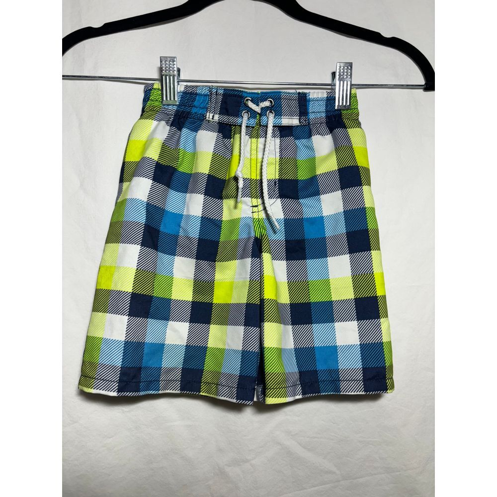 Koala Kids Yellow Blue White Plaid swimsuit‎ 3T R4